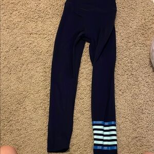 Addison Bay xs Blue Leggings with Striped Ankle Detail
